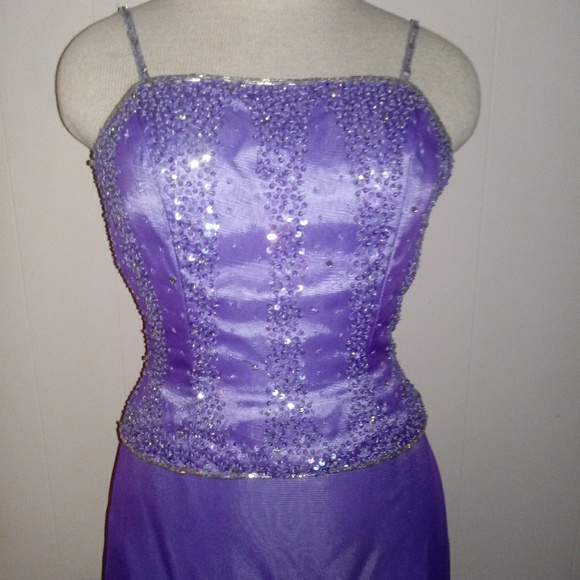 Fleur DeLis 2 Pc Prom Dress Sz 4 Lilac - Picture 3 of 7